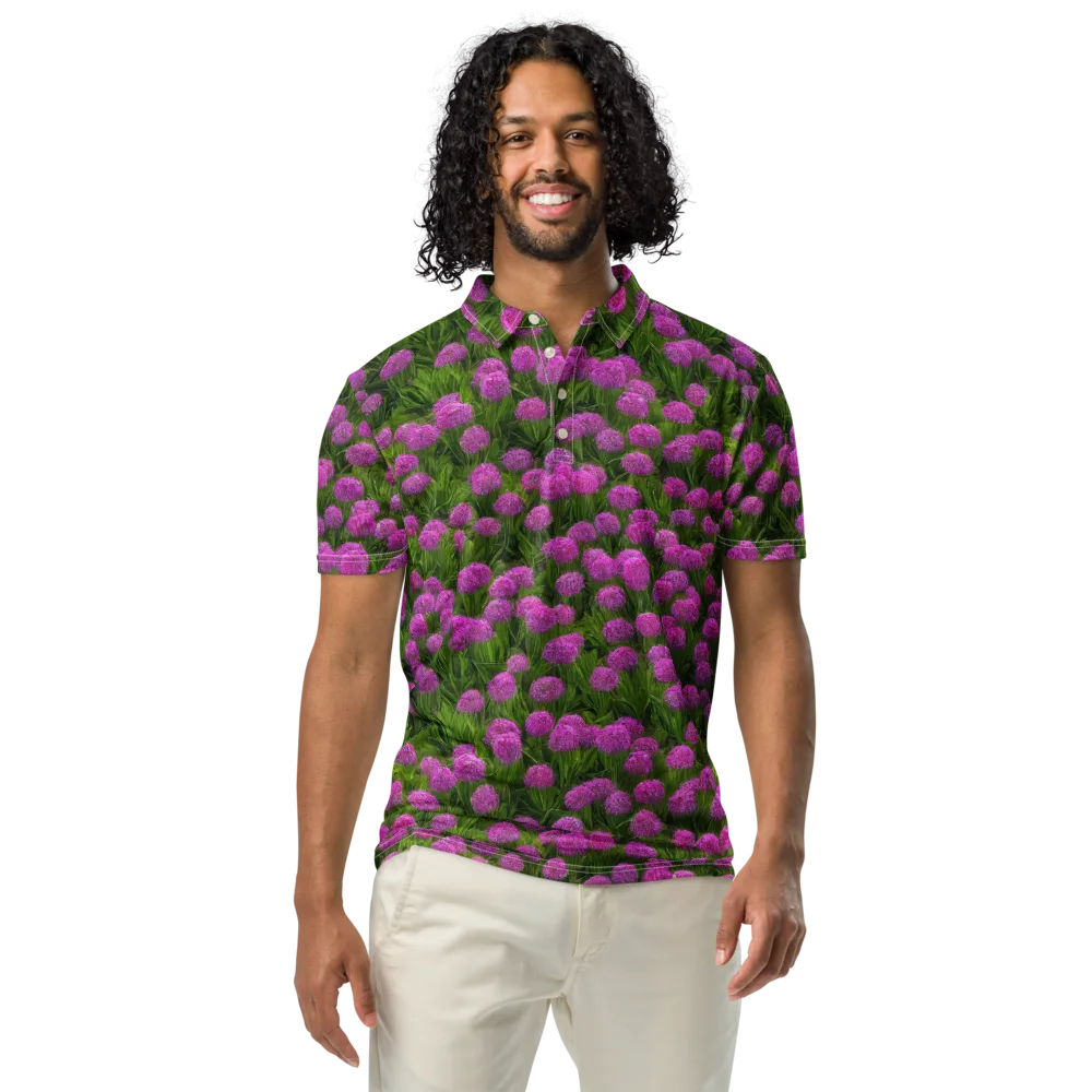 Magenta Meadow on Men's Slim Fit Polo Shirt — Front