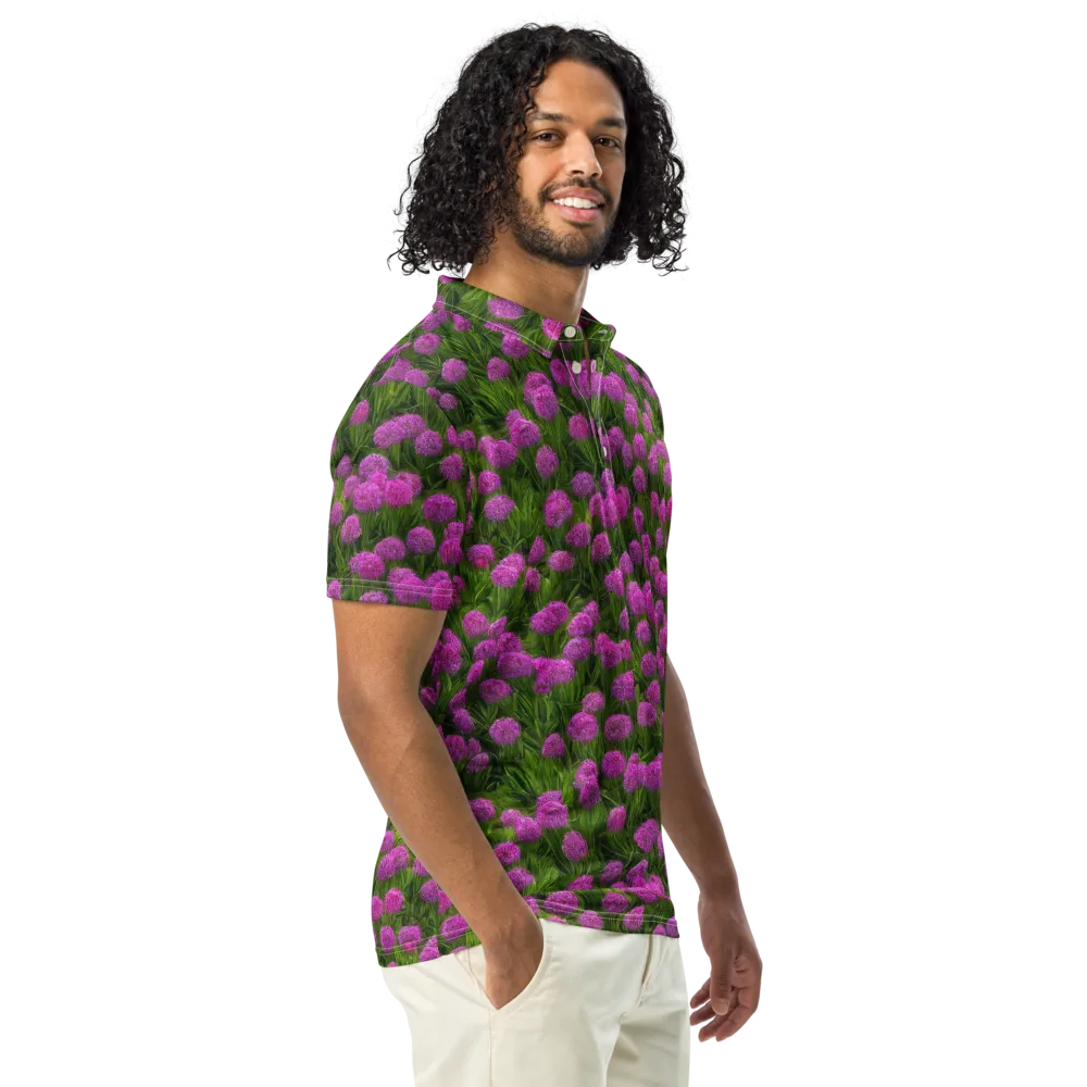 Magenta Meadow on Men's Slim Fit Polo Shirt — Right Front