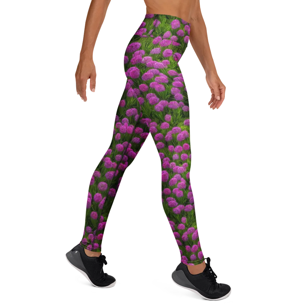 Magenta Meadow on Yoga Leggings — Right