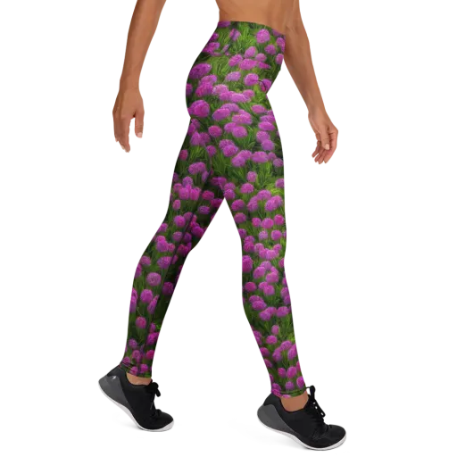 Magenta Meadow on a Yoga Leggings