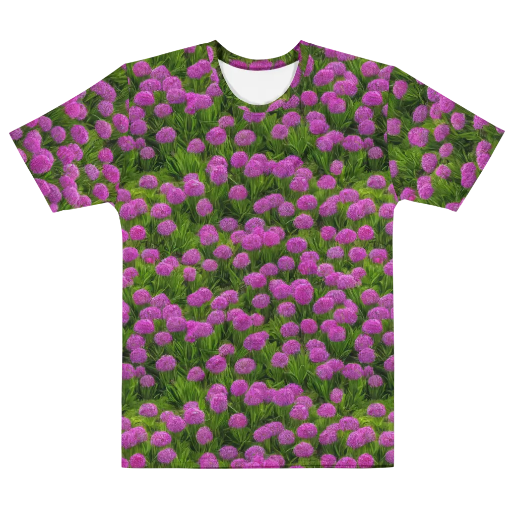 Magenta Meadow on Men's Cotton Crew Neck T-Shirt — Front