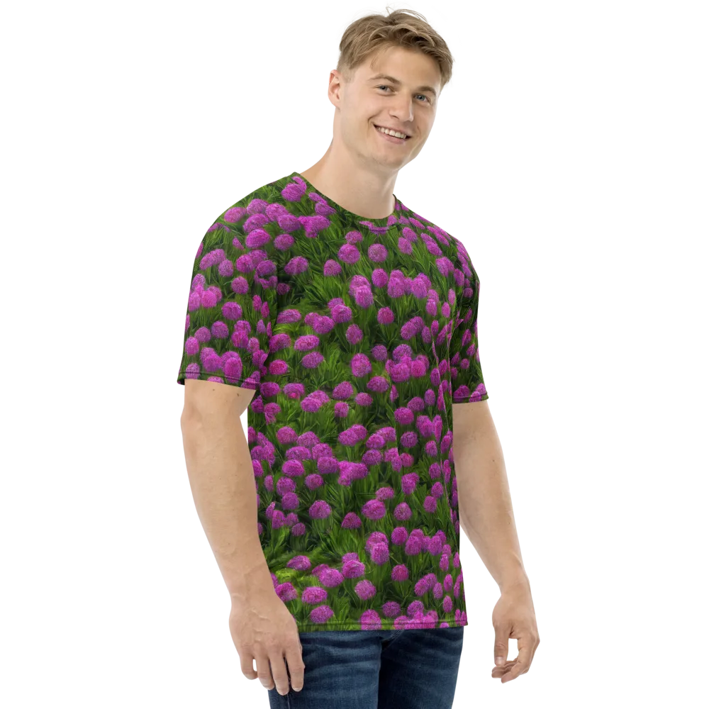Magenta Meadow on Men's Crew Neck T-Shirt — Right