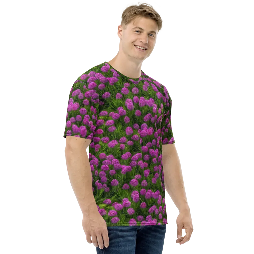Magenta Meadow on Men's Crew Neck T-Shirt — Right