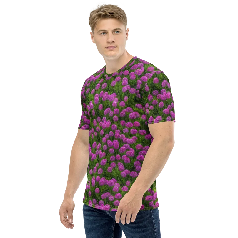Magenta Meadow on Men's Crew Neck T-Shirt — Left