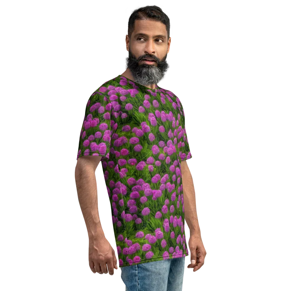 Magenta Meadow on Men's Crew Neck T-Shirt — Right