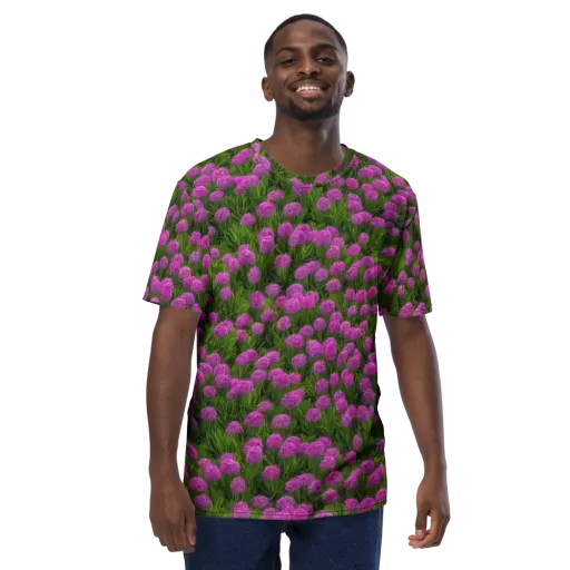 Magenta Meadow on a Men's Crew Neck T-Shirt