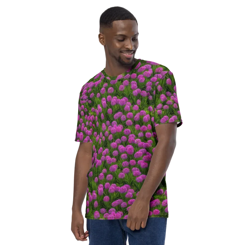 Magenta Meadow on Men's Crew Neck T-Shirt — Left