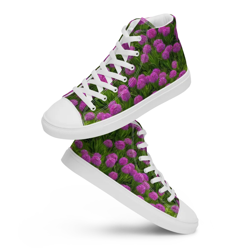Magenta Meadow on Men's High Top Canvas Shoes — Front
