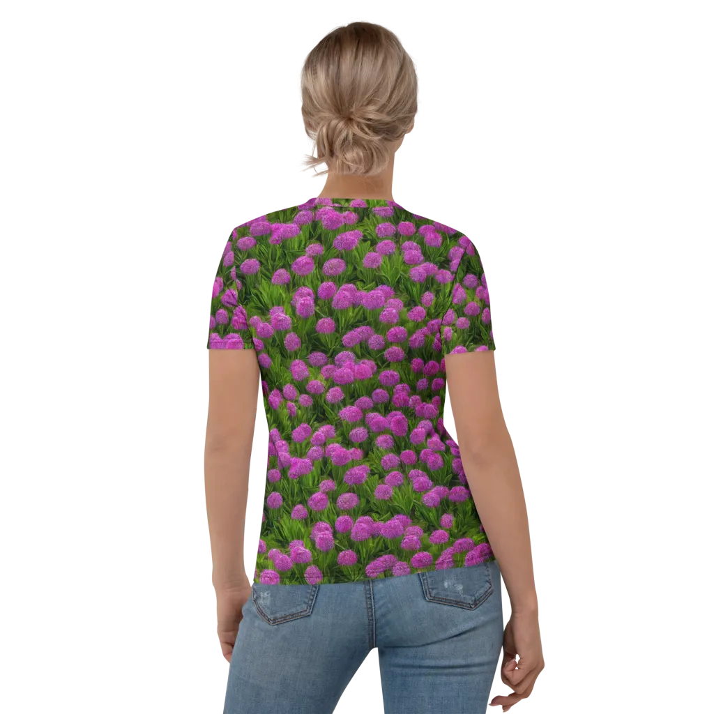 Magenta Meadow on Women's Crew Neck T-Shirt — Back