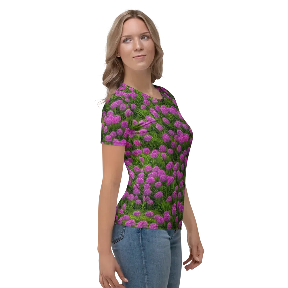 Magenta Meadow on Women's Crew Neck T-Shirt — Right