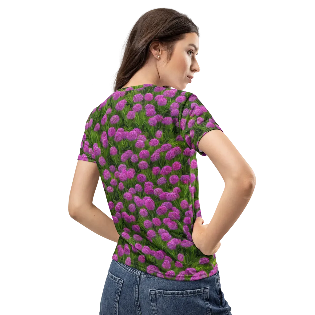Magenta Meadow on Women's Crew Neck T-Shirt — Back