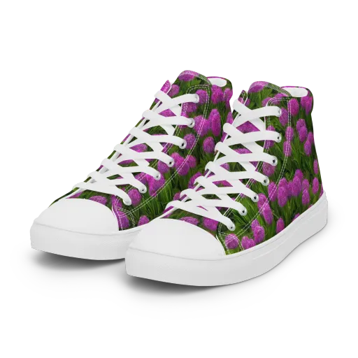 Magenta Meadow on a Women's High Top Canvas Shoes