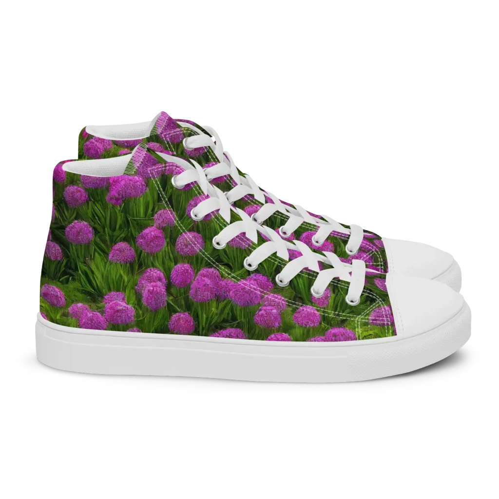 Magenta Meadow on Women's High Top Canvas Shoes — Right