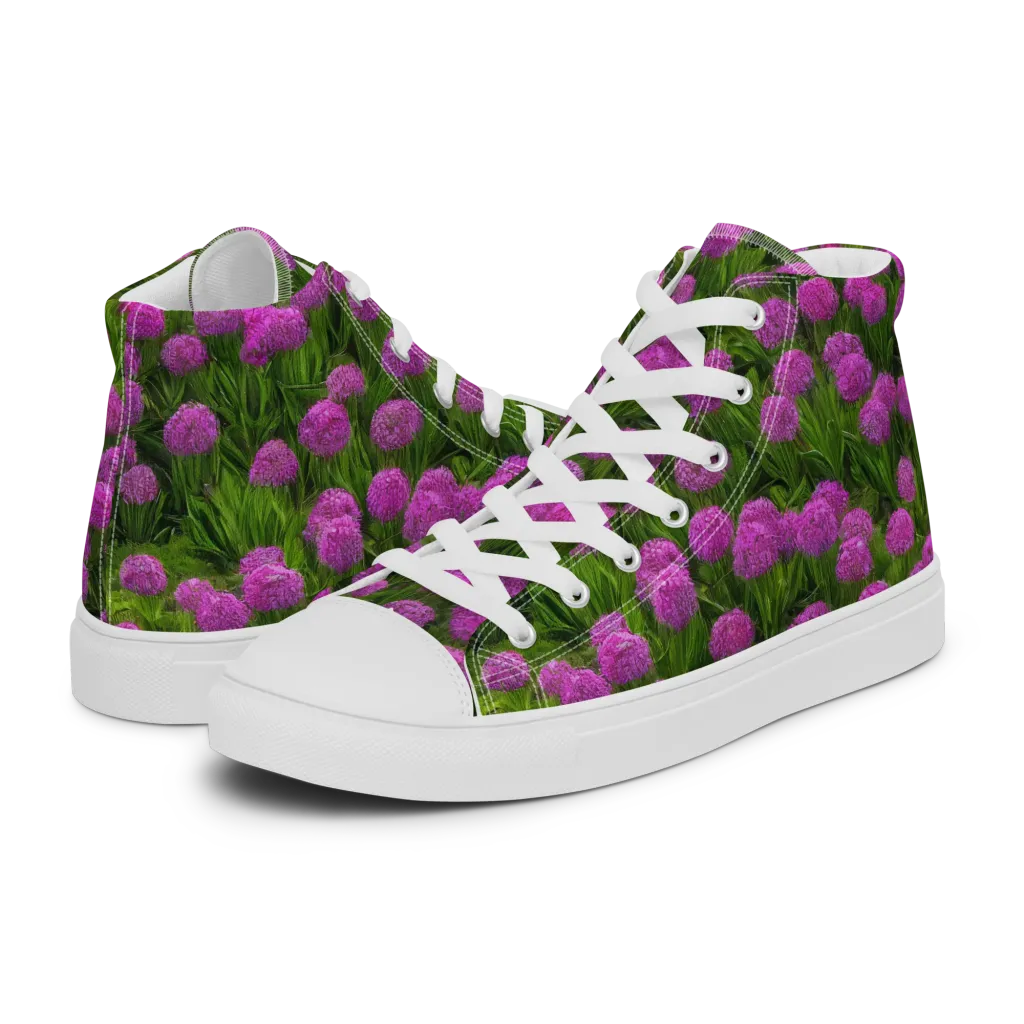 Magenta Meadow on Women's High Top Canvas Shoes — Left