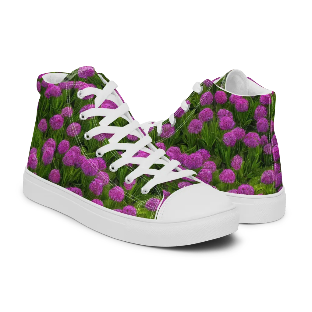 Magenta Meadow on Women's High Top Canvas Shoes — Right