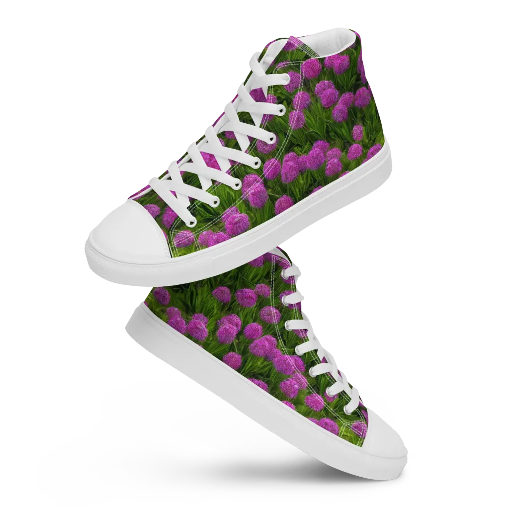 Magenta Meadow on Women's High Top Canvas Shoes — Front