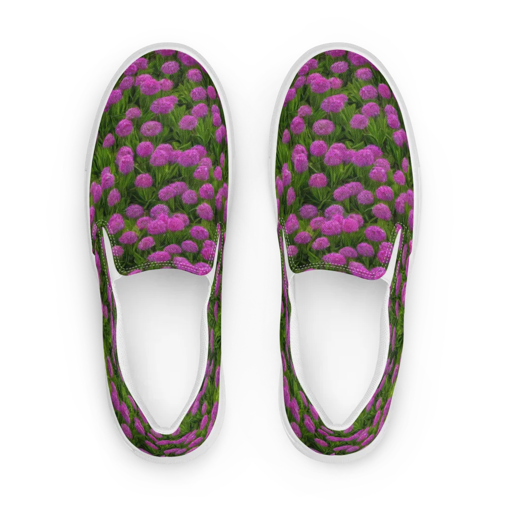 Magenta Meadow on Men's Slip-On Canvas Shoes — Front
