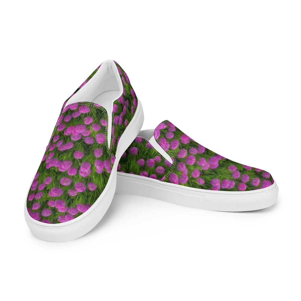 Magenta Meadow on Men's Slip-On Canvas Shoes — Left Front