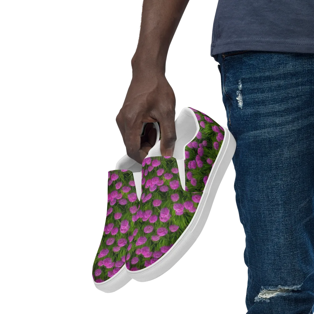 Magenta Meadow on Men's Slip-On Canvas Shoes — Left Front