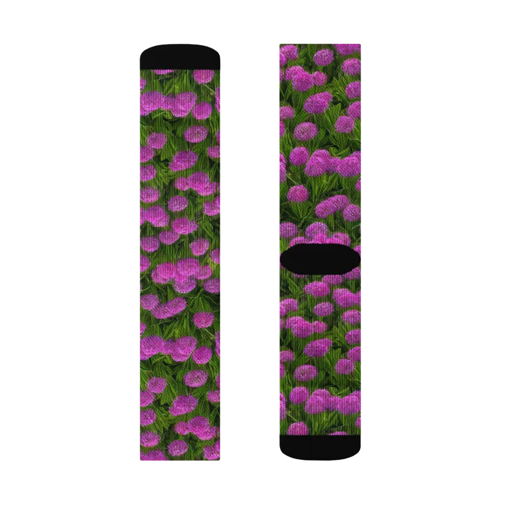 Magenta Meadow on Socks — Left Sock