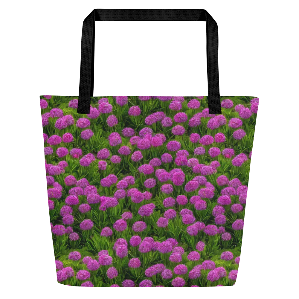 Magenta Meadow on Large Tote Bag W/ Pocket — Front
