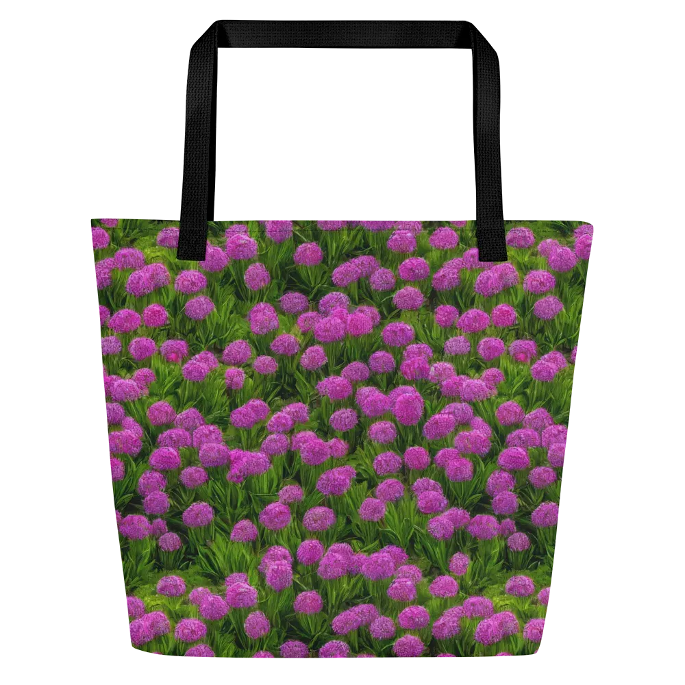 Magenta Meadow on Large Tote Bag W/ Pocket — Front
