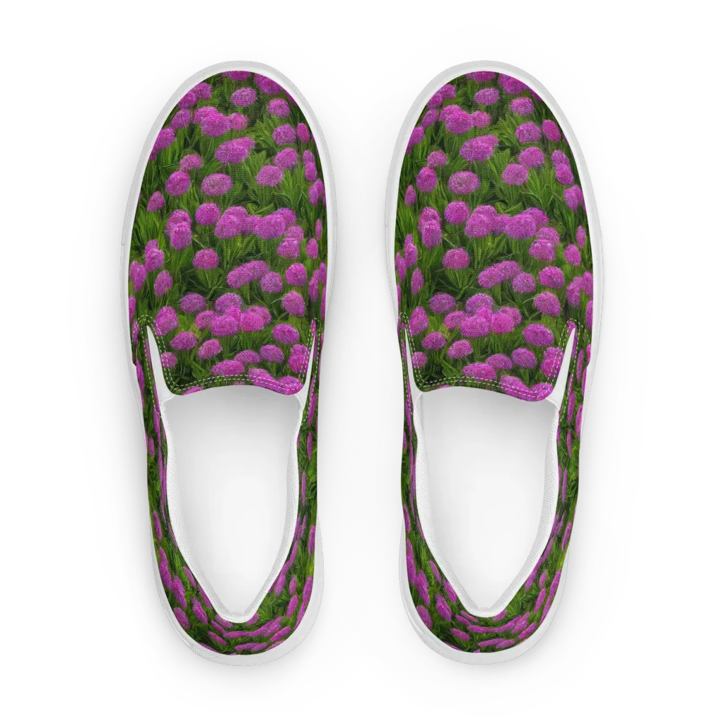 Magenta Meadow on Women's Slip-On Canvas Shoes — Front