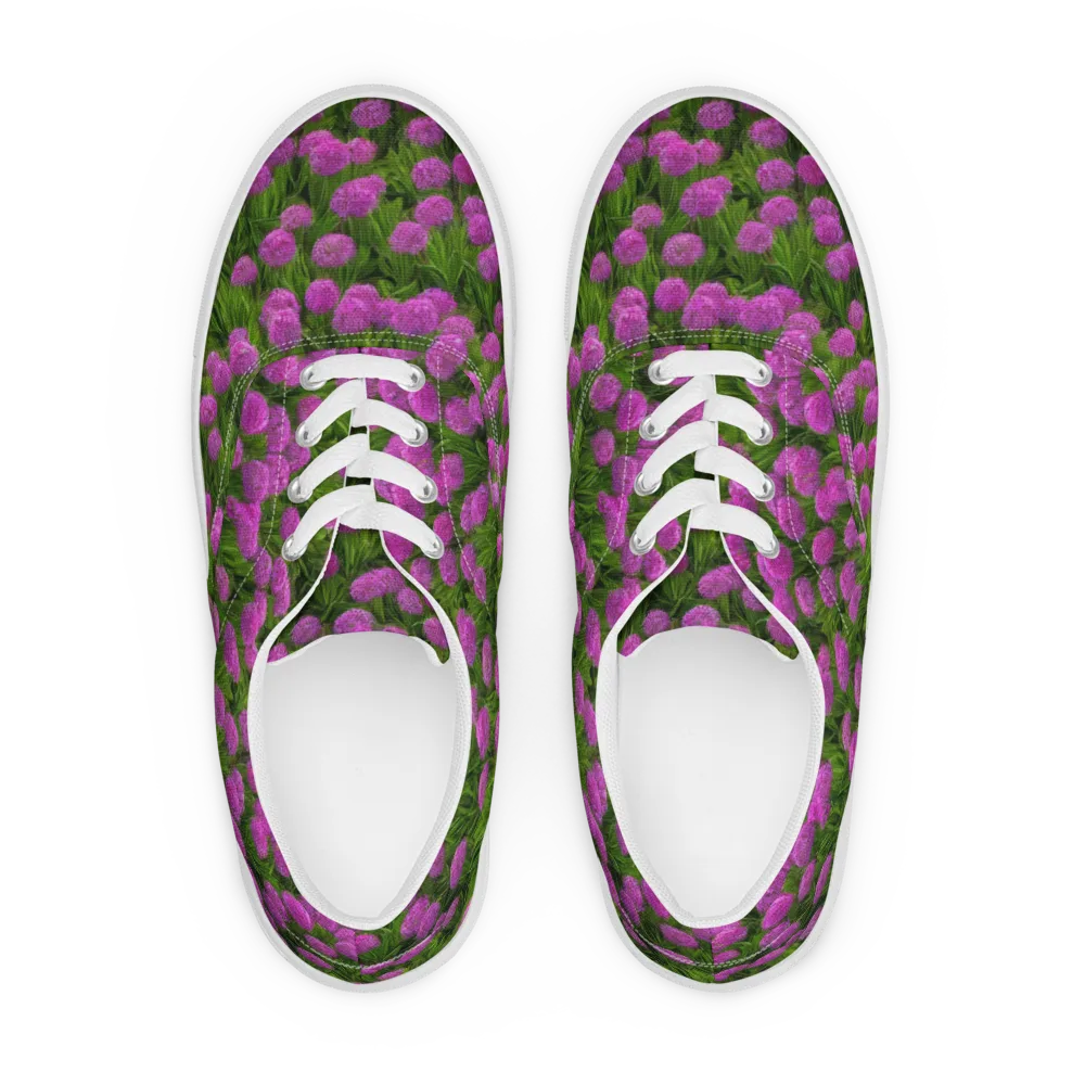 Magenta Meadow on Men's Lace-Up Canvas Shoes — Front