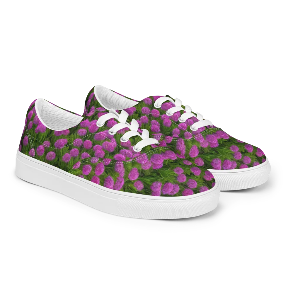 Magenta Meadow on Men's Lace-Up Canvas Shoes — Right Front