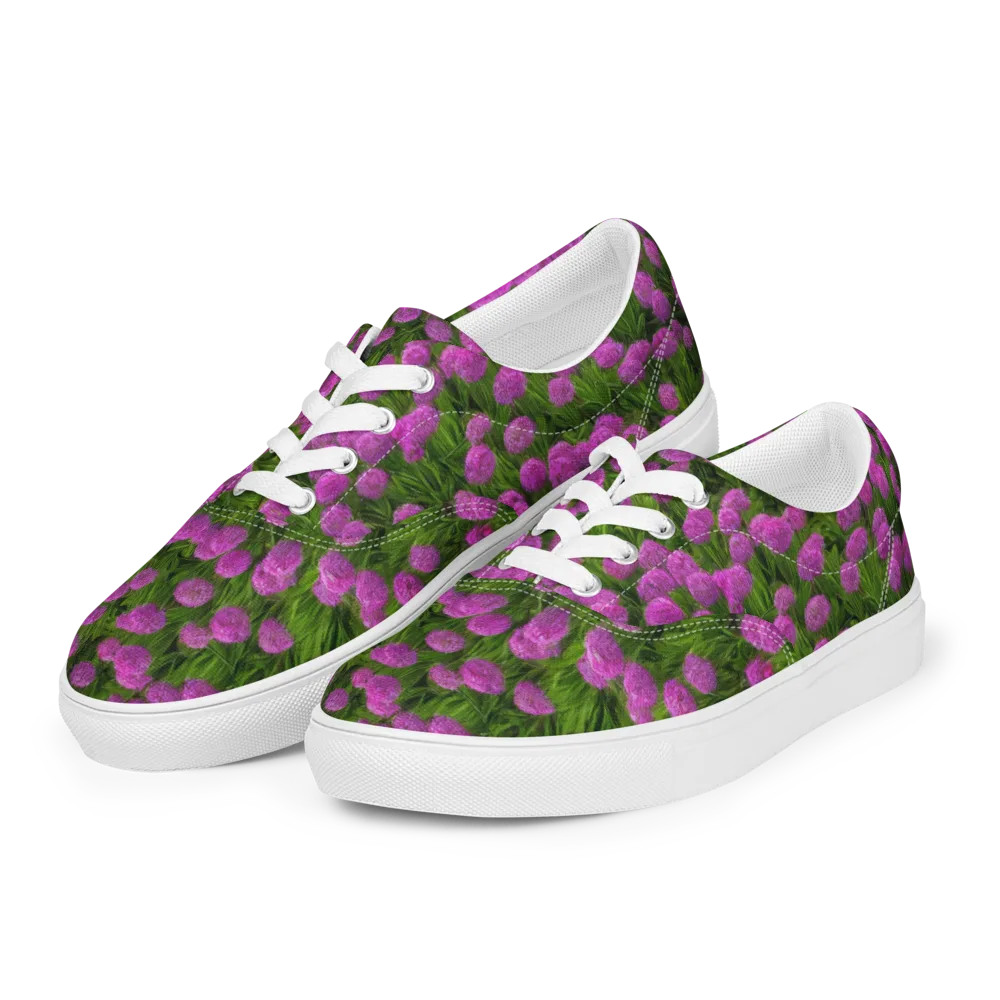 Magenta Meadow on Men's Lace-Up Canvas Shoes — Left Front