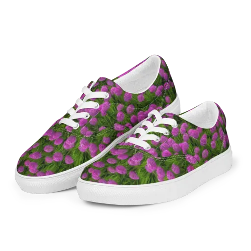 Magenta Meadow on a Men's Lace-Up Canvas Shoes