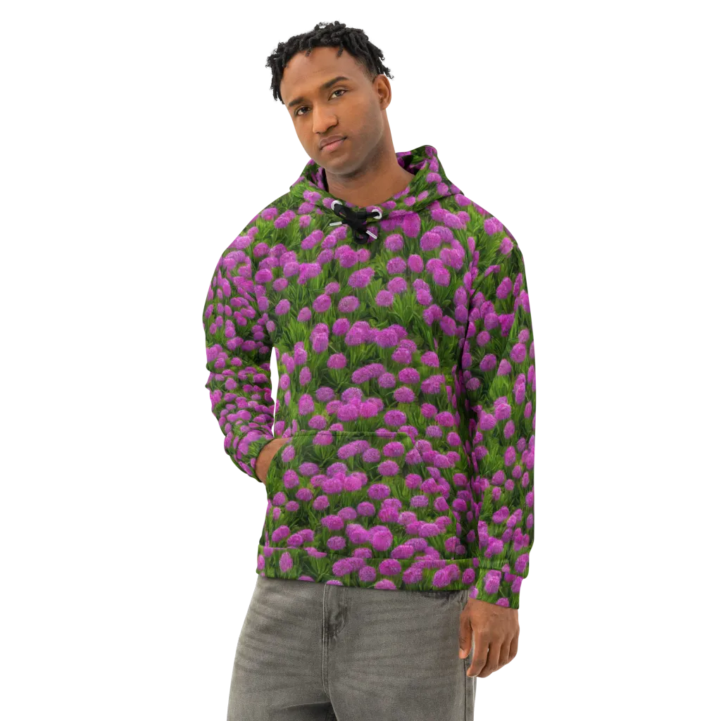 Magenta Meadow on Cotton Hoodie — Left Front