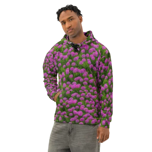 Magenta Meadow on a Cotton Hoodie