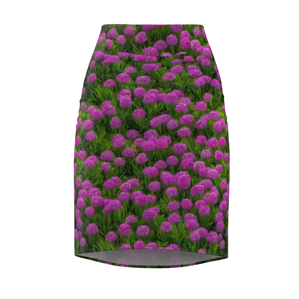 Magenta Meadow on Pencil Skirt — Front