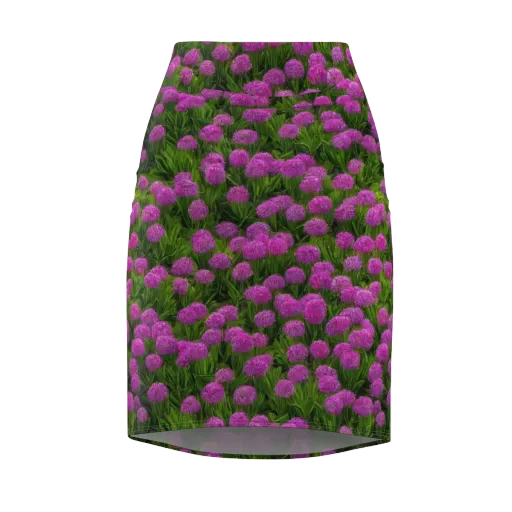 Magenta Meadow on a Pencil Skirt