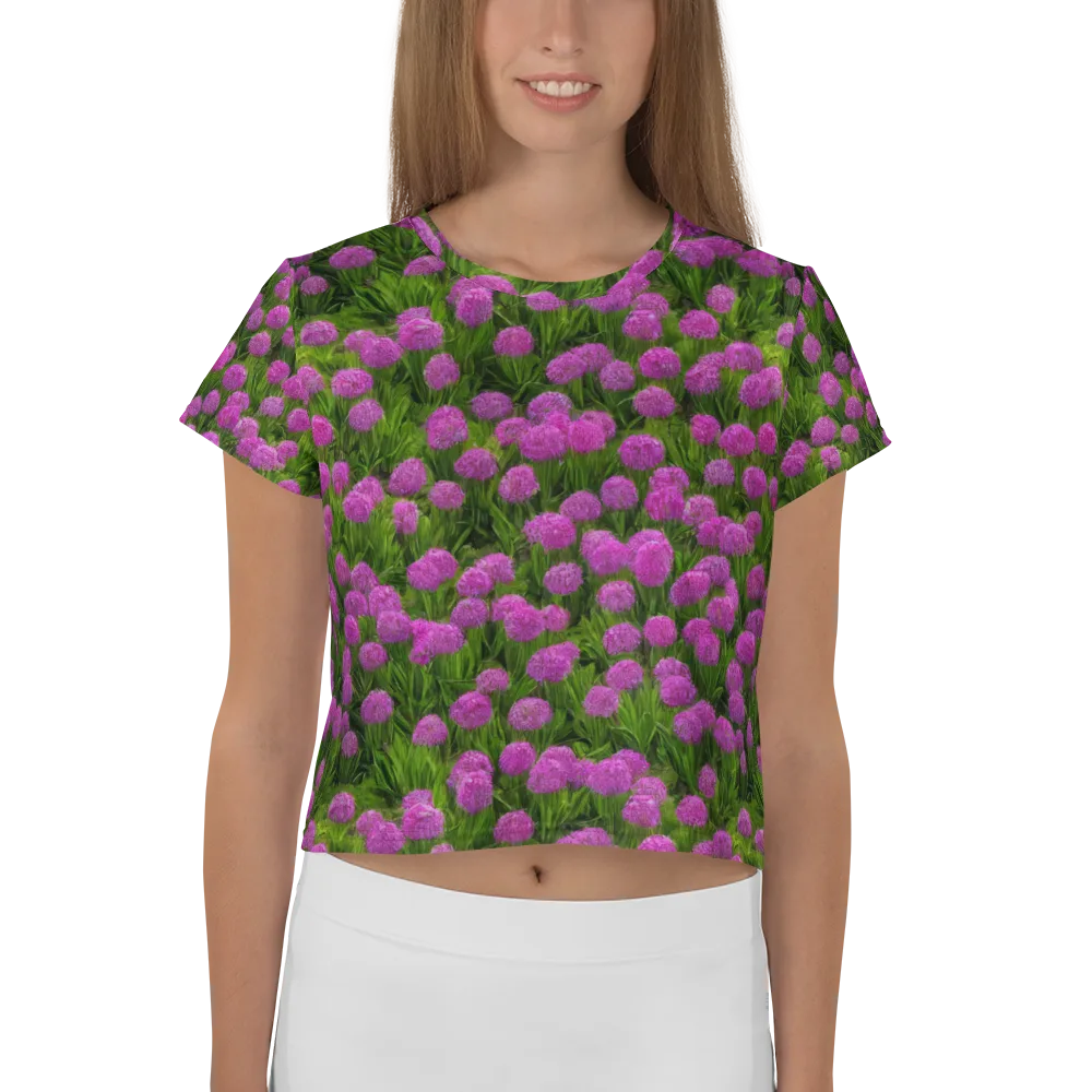 Magenta Meadow on Crop Tee — Front