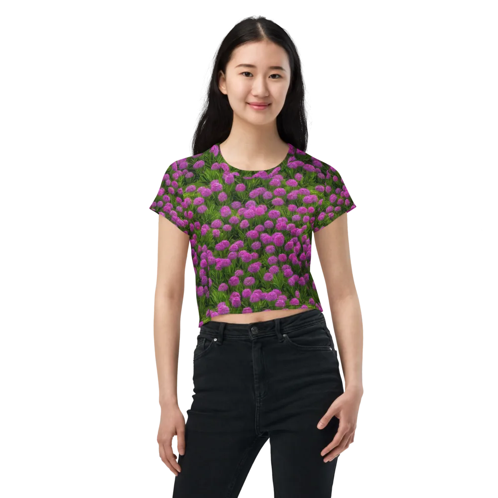 Magenta Meadow on Crop Tee — Front