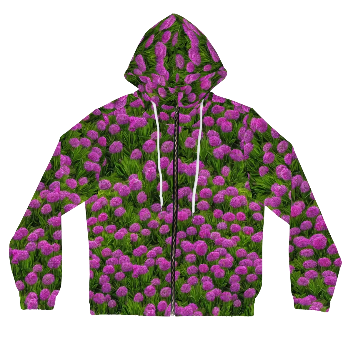 Magenta Meadow on Women's Full-Zip Hoodie — Front