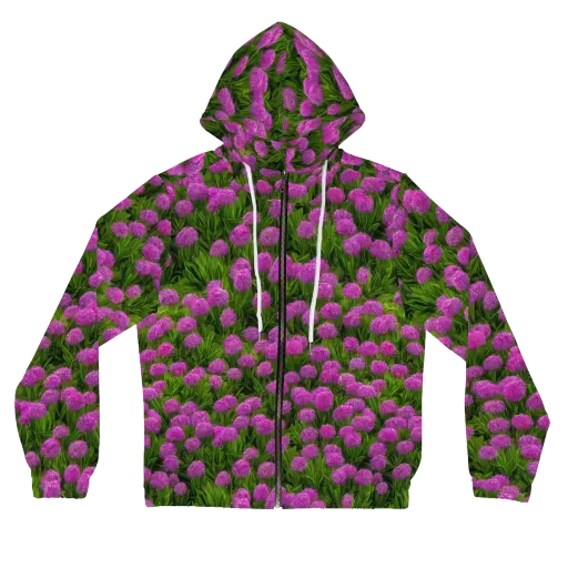 Magenta Meadow on a Women's Full-Zip Hoodie