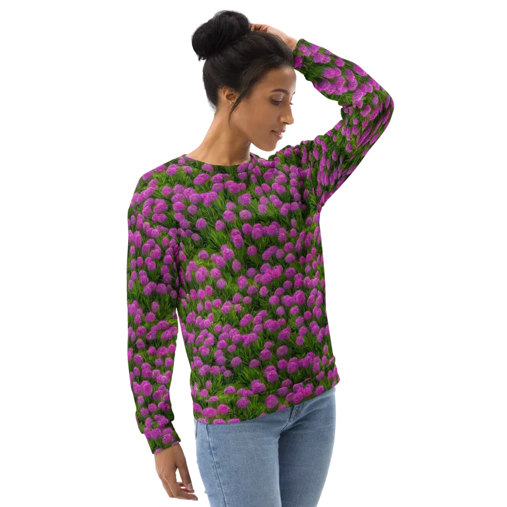Magenta Meadow on Sweatshirt — Right Front