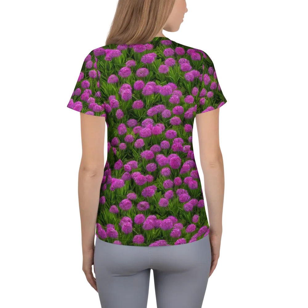 Magenta Meadow on Women's Athletic T-Shirt — Back