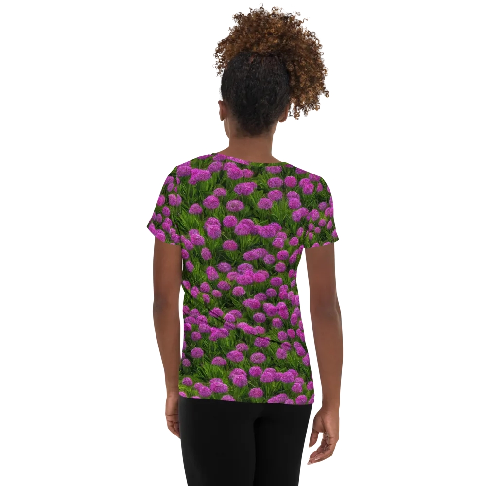 Magenta Meadow on Women's Athletic T-Shirt — Back