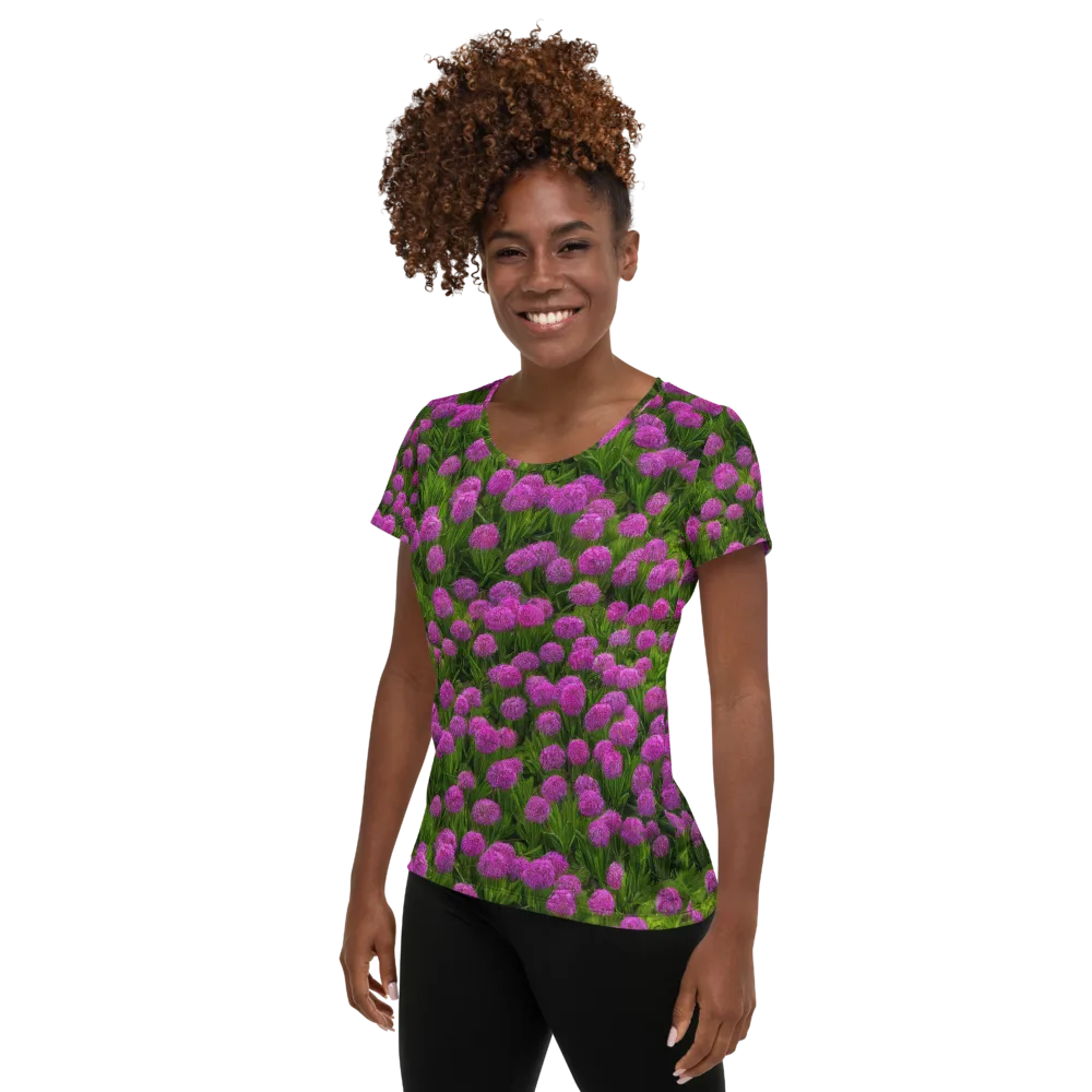 Magenta Meadow on Women's Athletic T-Shirt — Left