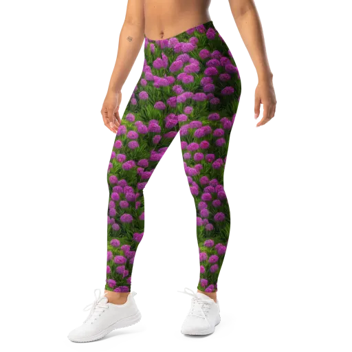 Magenta Meadow on a Leggings