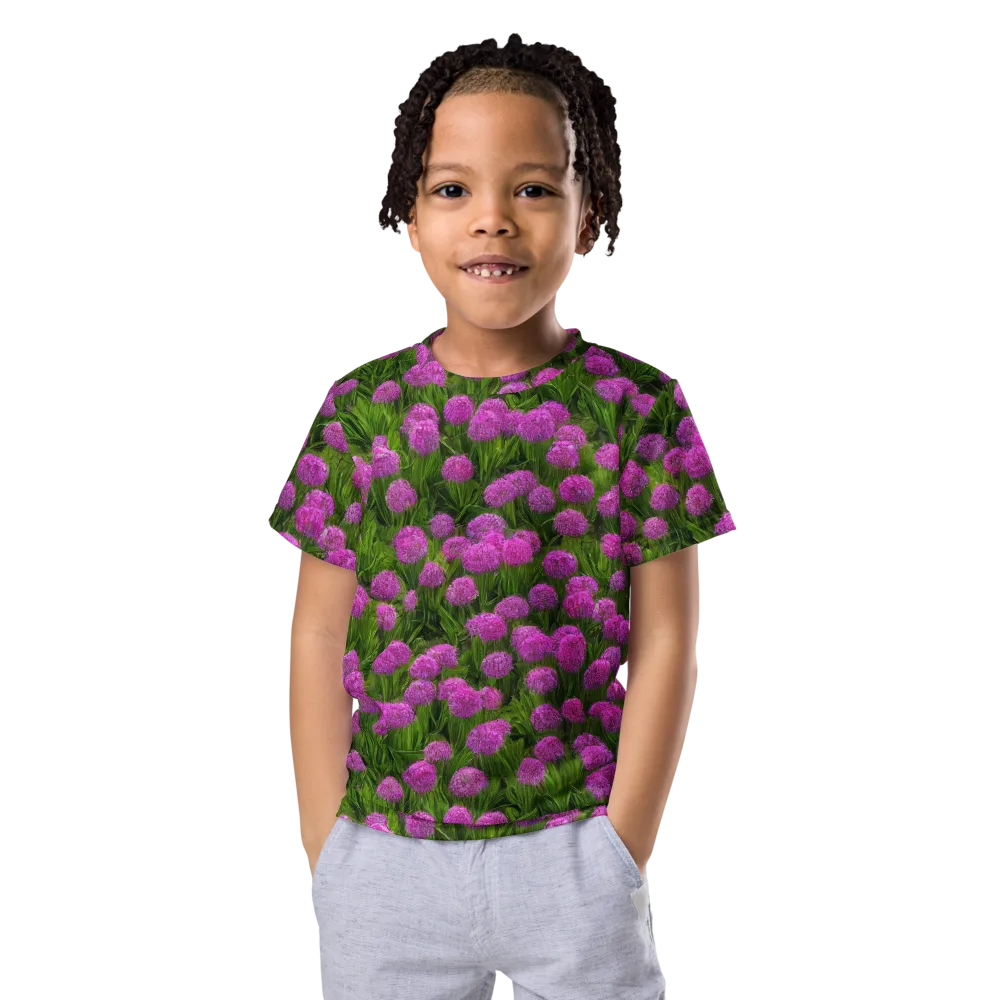 Magenta Meadow on Kids Crew Neck T-Shirt — Front