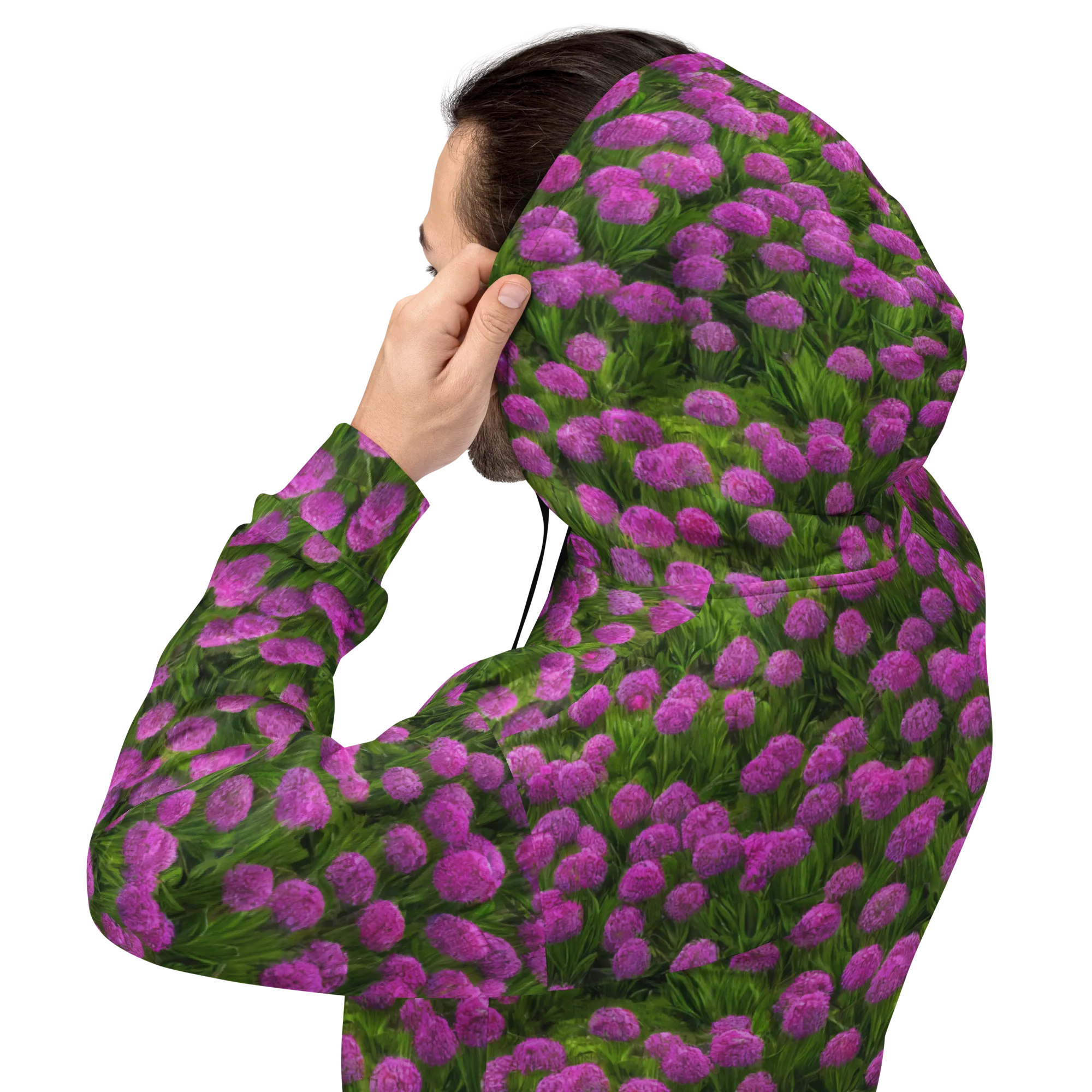 Magenta Meadow on Hoodie — Back
