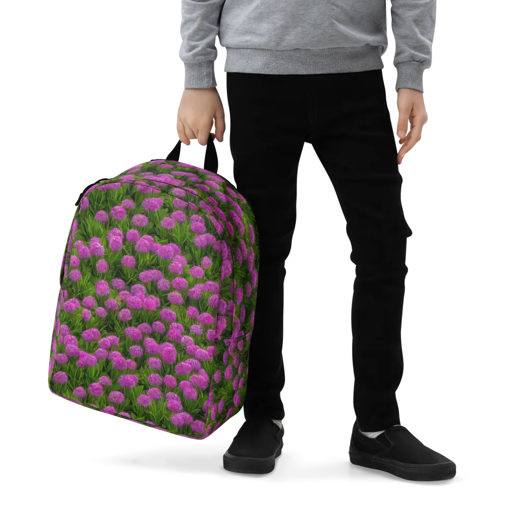 Magenta Meadow on Minimalist Backpack — Zoomed-in