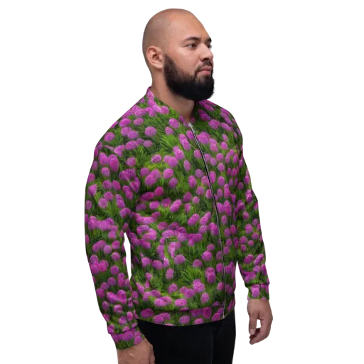 Magenta Meadow on a Bomber Jacket