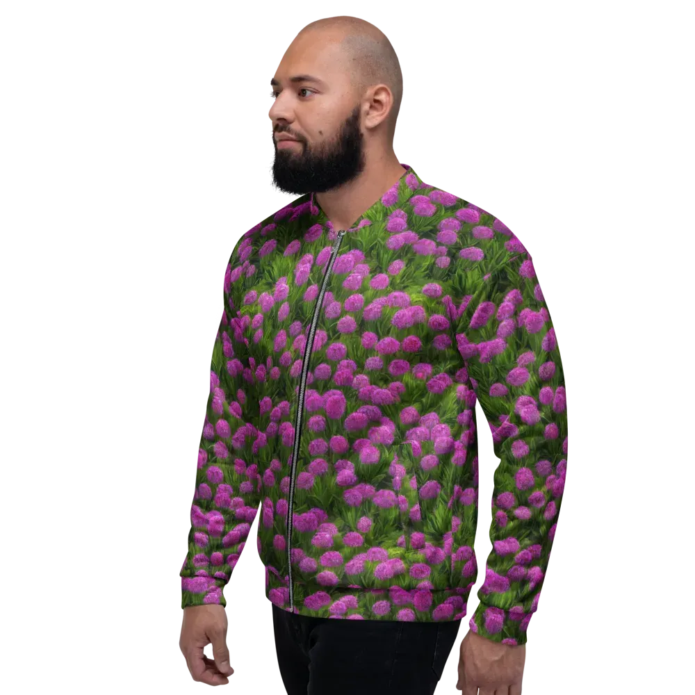 Magenta Meadow on Bomber Jacket — Left