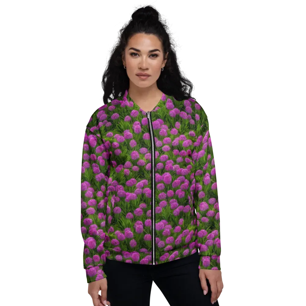 Magenta Meadow on Bomber Jacket — Front